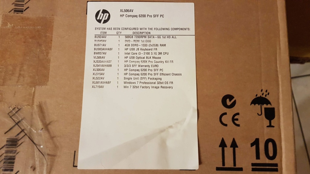 [VDS] HP Compaq Pro 6200 (neuf) 20181012