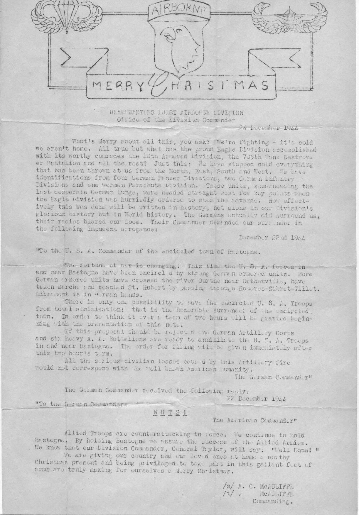 Bastogne 1944 - Page 2 Mcauli10