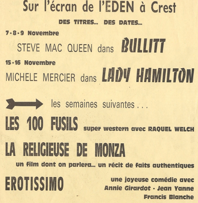 A L'AFFICHE EN NOVEMBRE 1969 Eden_n10