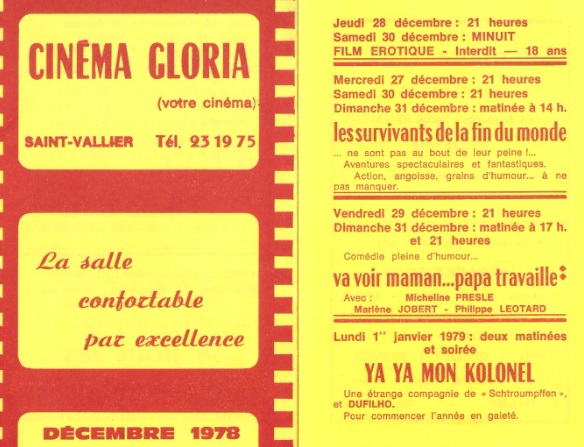 SUR LES ECRANS DE LA DROME EN DECEMBRE 1978 Gloria19