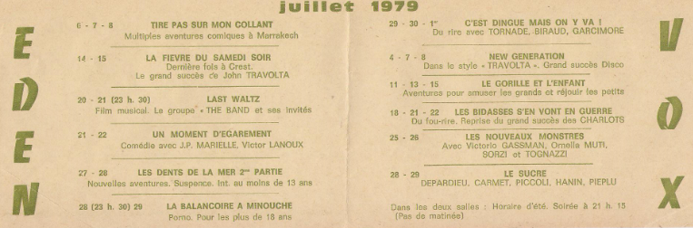 1979 3ème TRIMESTRE SUR LES ECRANS DE CREST ET ST VALLIER Juille12