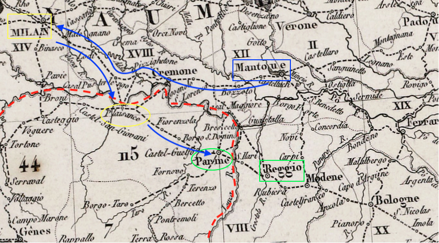 Départ, transit, entrée, arrivée... suivons une lettre de 1810 à la trace.  00_car10