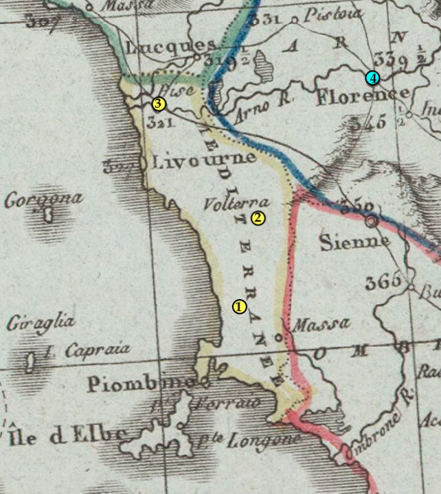 Départ, transit, entrée, arrivée... suivons une lettre de 1810 à la trace.  Sasset10