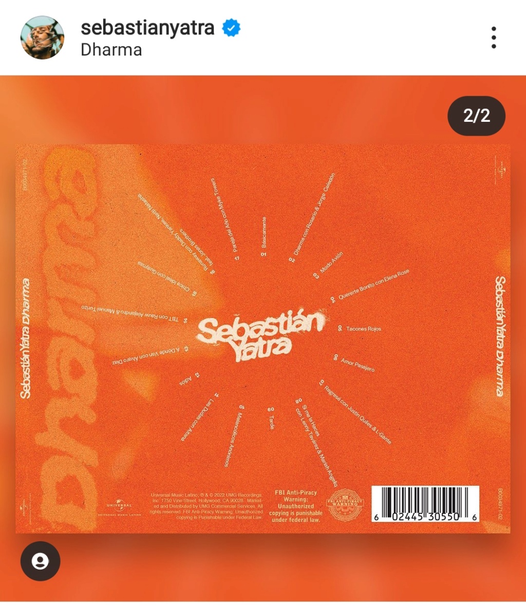 Sebastián Yatra >> álbum "Dharma" Img_2034