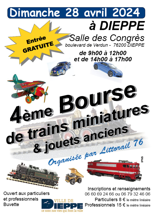 [76] (28 Avr24) Dieppe - Bourse aux trains miniatures Affich15