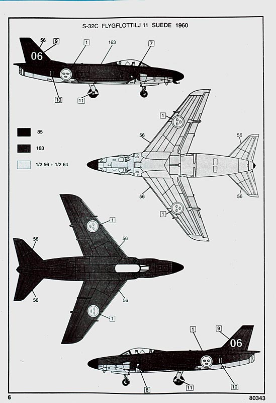 SAAB J-32 LANSEN 1/72ème Réf 80343 Notice Page410