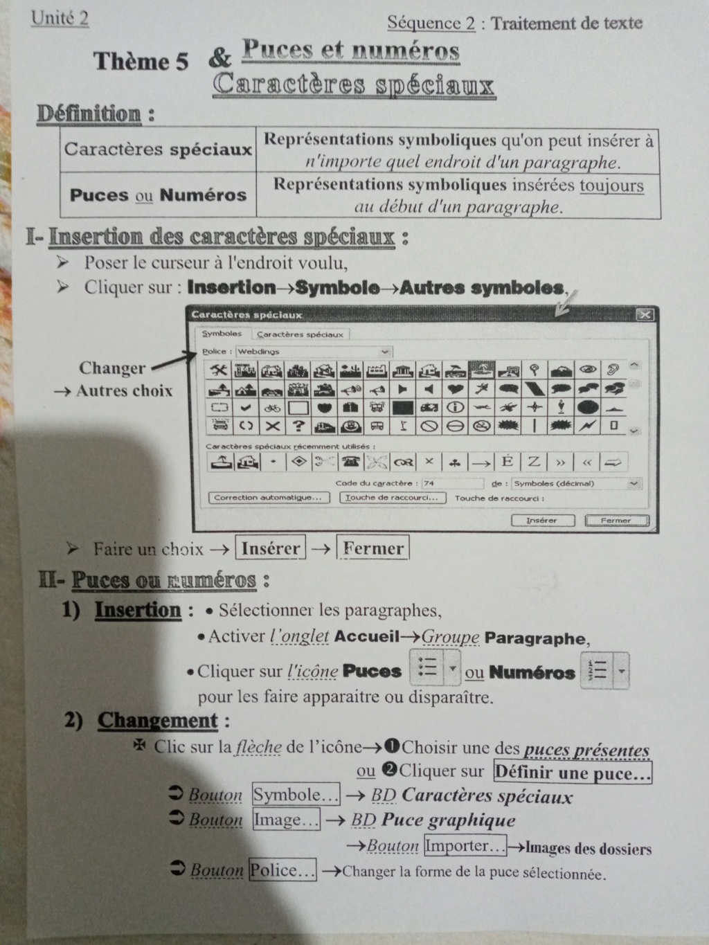 Puces et numéros & Caractères spéciaux 20200410