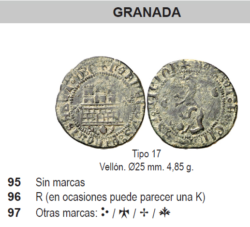 2 maravedís a Nombre de RRCC de Granada, anterior 1520. 2_m_rr10