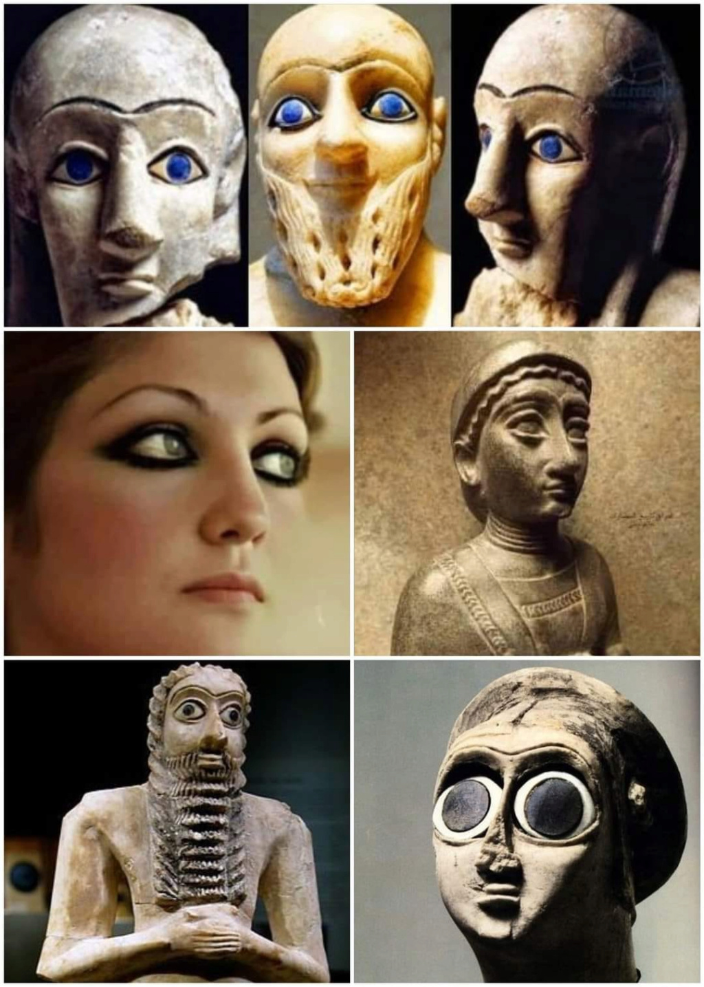 التماثيل السومرية الغامضة ذات العيون الزرقاء الكبيرة  1----438