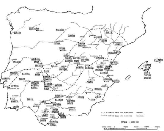 أماكن استيطان القبائل الأمازيغية في الأندلس  1---146