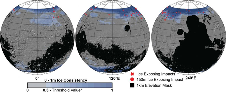 La NASA dévoile une carte inédite montrant où se cache la glace sur Mars 1-2646