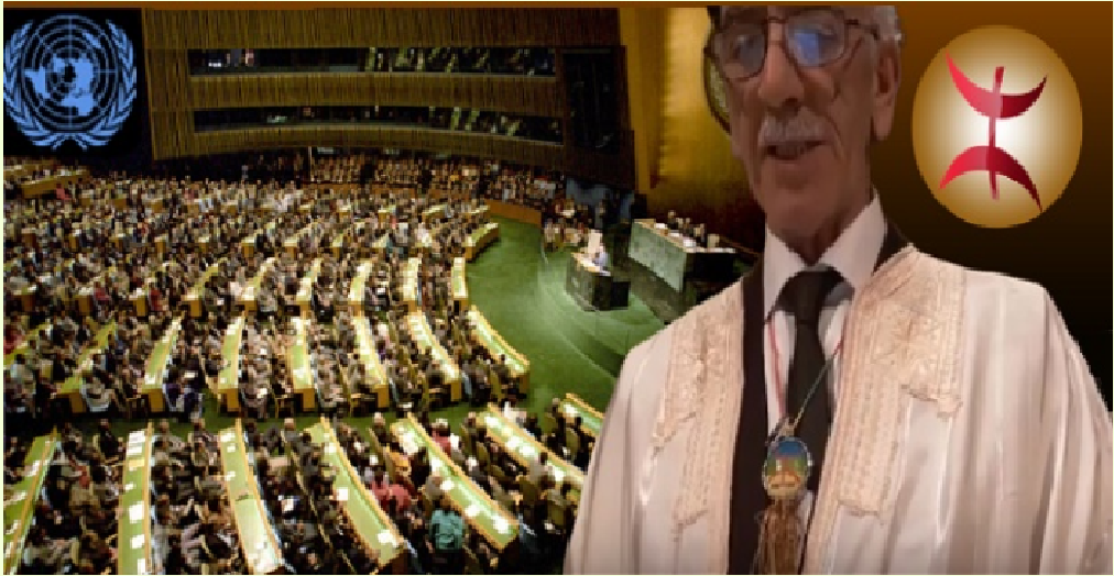 الناشط الأمازيغي حسن إيد بلقاسم يلقي مداخلة قوية بالجمعية العامة للأمم المتحدة 1119