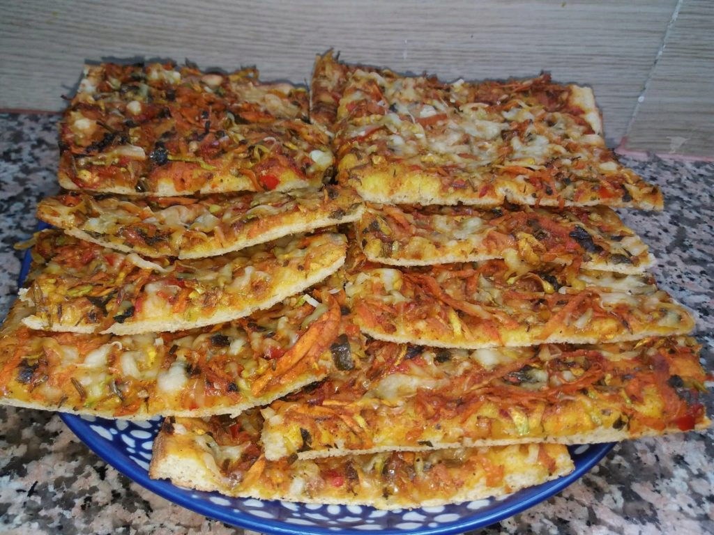 خبز الفوكاشيا التركي بالخضار لذيذ جدا كوجبة عشاء أو الجوتي 1243