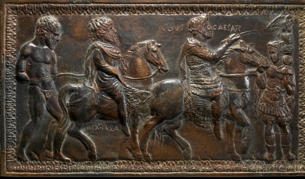  جدارية تصوّر تملّك يوليوس قيصر وهزيمة الملك النوميدي يوبا الأول.  2-94