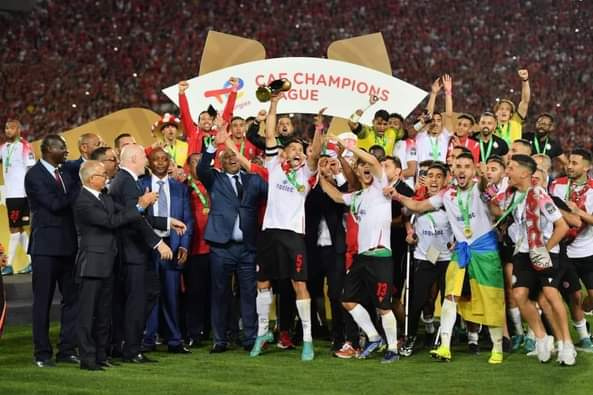 a strong presence of the Amazigh flag on the podium of the African Champions League Cup 6176