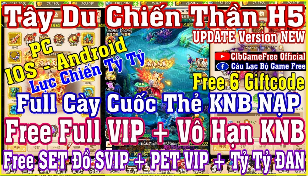 Tây Du Chiến Thần H5 - Free Full VIP + Vô Hạn KNB + Full SET Đồ VIP - IOS & Android & PC Rv1017