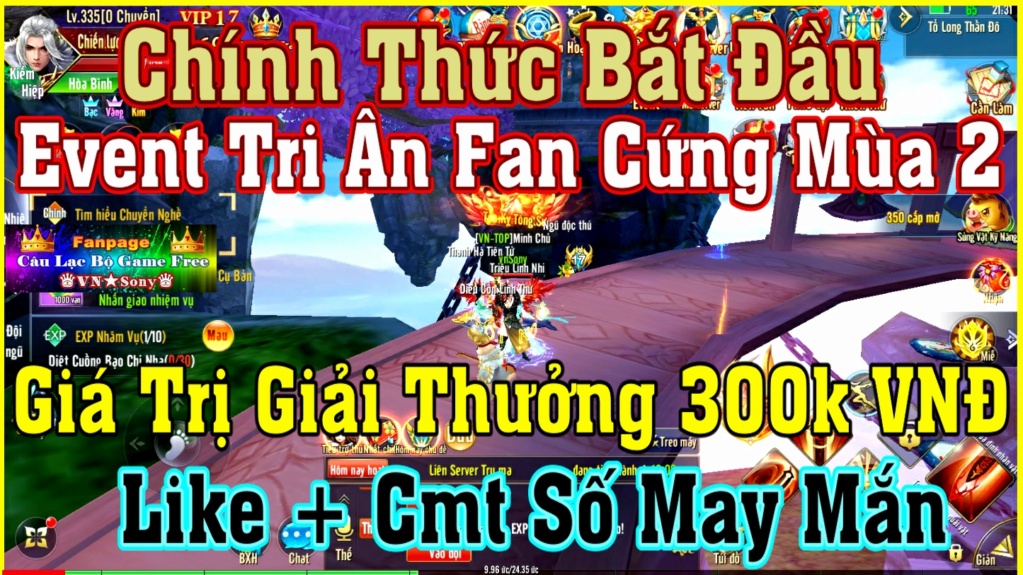 [Mobile Game] Tình Thiên Hạ 3D - Free VIP8 + 20 Triệu KNB + 4 Giftcode Rv110