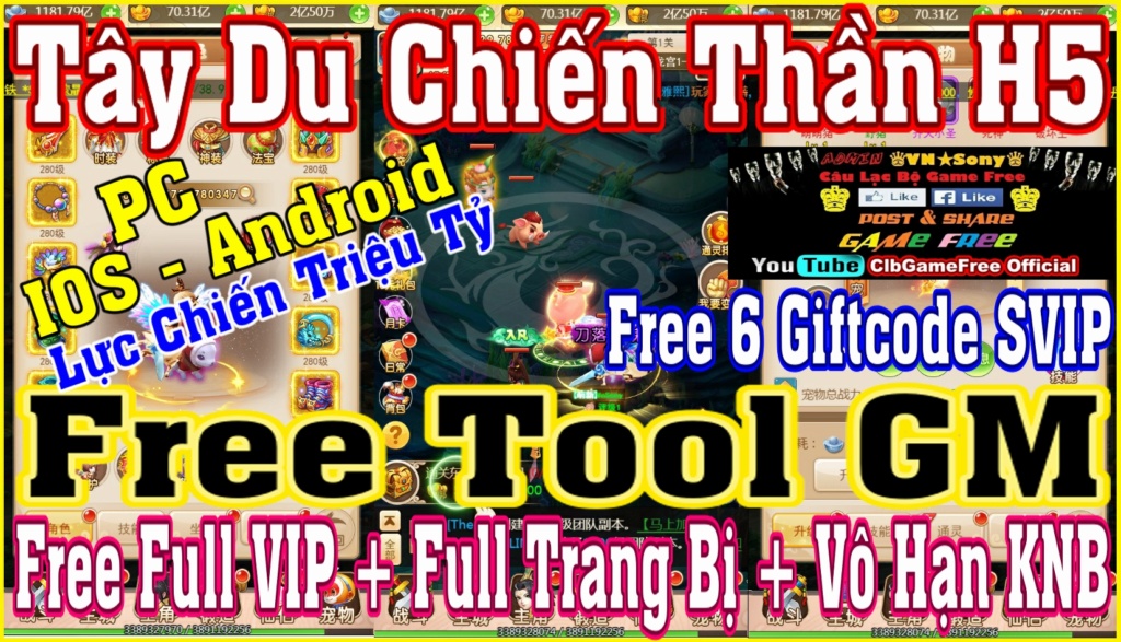 《H5 Game》Tây Du Chiến Thần - Free Tool GM - Free Full All Rv1111