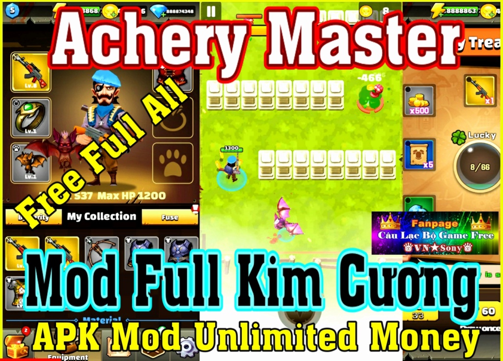[Mobile Game] Achery Master - Free Vô Hạn Kim Cương - Free Full All Rv113
