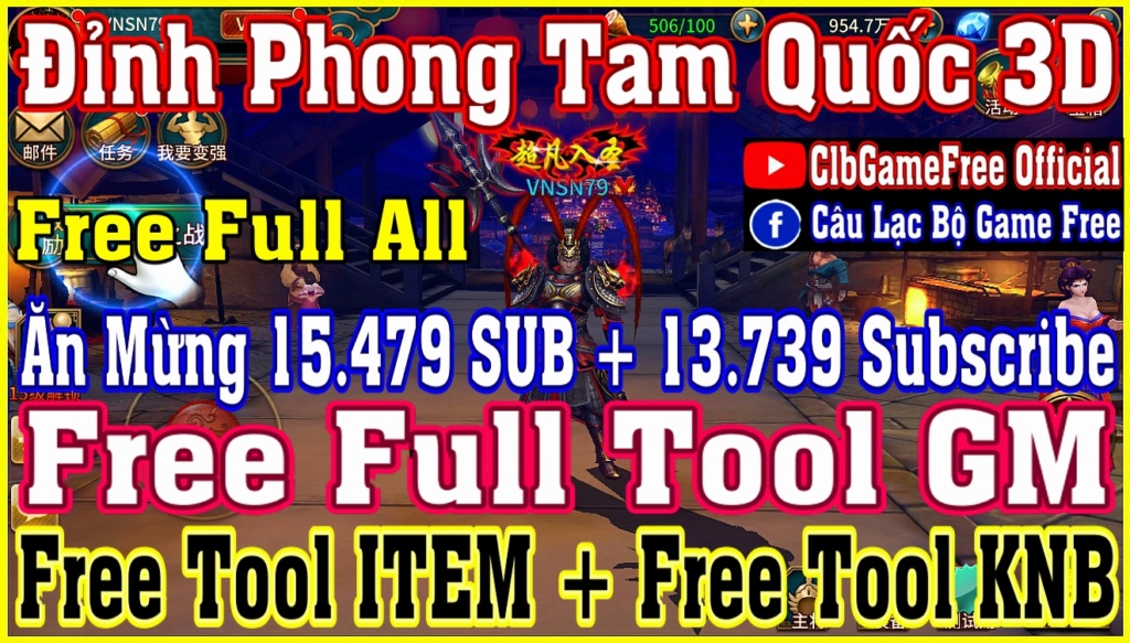 《MobileGame》Đỉnh Phong Tam Quốc 3D - Free Full Tool GM - Free Full All Rv1214