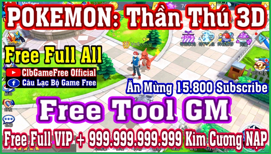 POKEMON: Thần Thú 3D - Free Tool GM - Free Full All Rv134