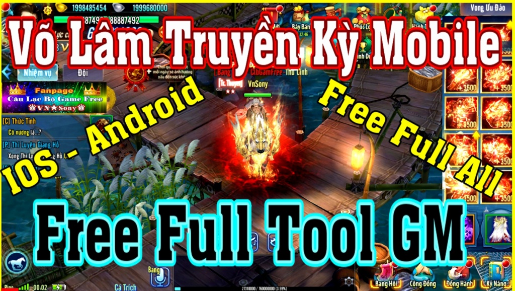 [Mobile Game] Võ Lâm Truyền Kỳ - Free Full Tool GM - IOS & Android Rv211