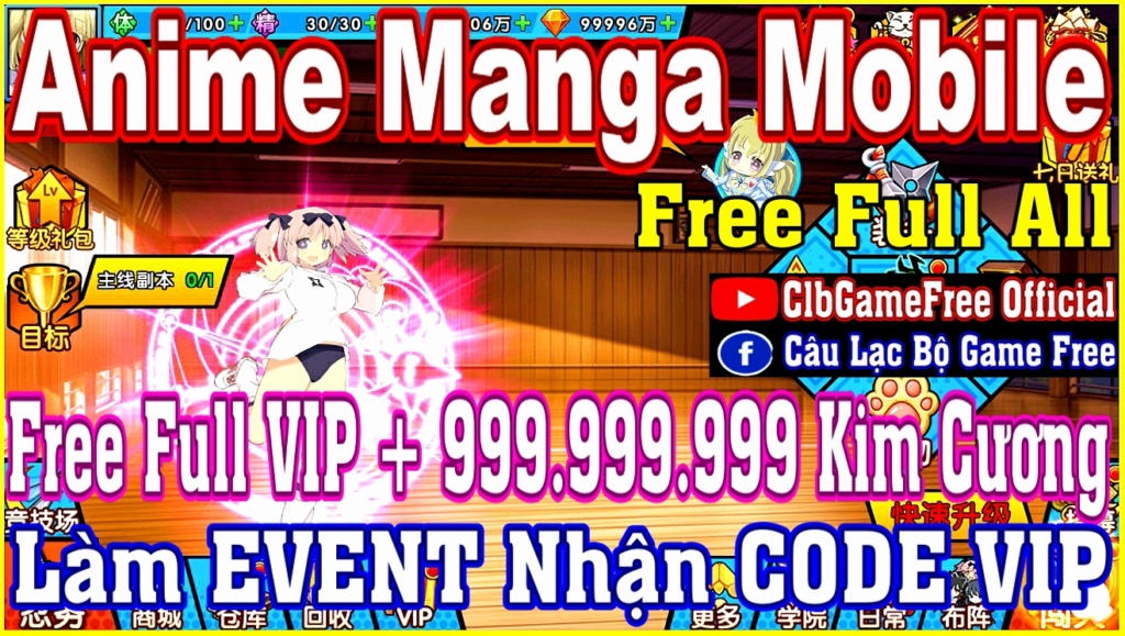 Đại Chiến Anime Manga - Free Full VIP + 1 Tỷ Kim Cương - Game Dàn Trận Theo Lượt Rv227