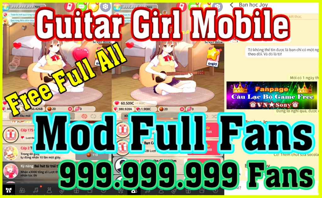 [MobileGame] Guitar Girl - Free Full All - Mod Full Fans 999999999 Rv23