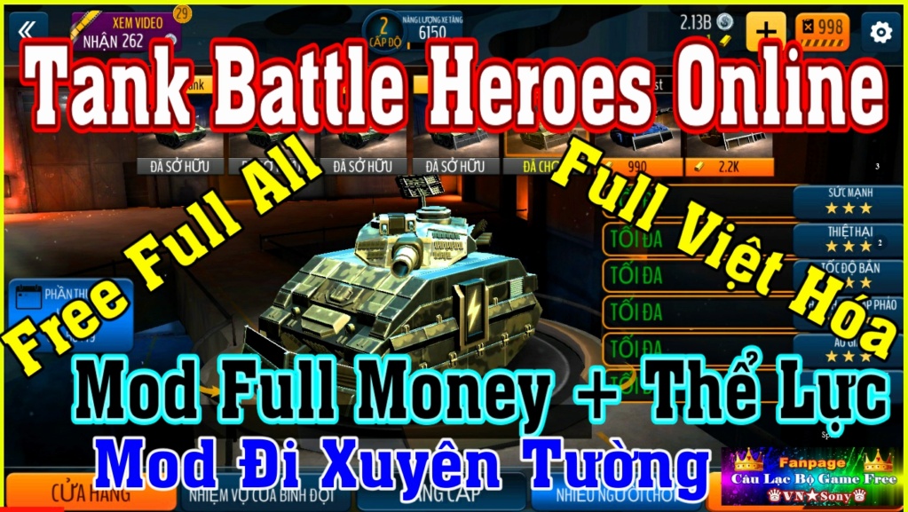 [Mobile Game] Tank Battle Heroes Online - Free Vô Hạn Money - Free Full All Rv311