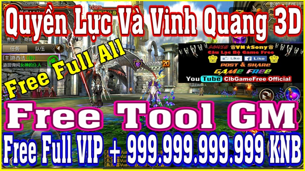 《MobileGame》Quyền Lực Và Vinh Quang 3D - Free Tool GM - Free Full VIP - Free Full All Rv321