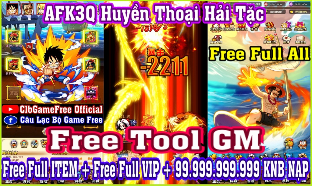 AFK3Q Huyền Thoại Hải Tặc - Free Tool GM - Free Full All Rv423