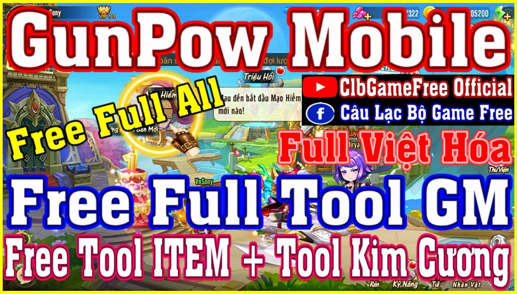 GunPow Mobile VH - Free Full Tool GM - Free Full All -Free Tool ITEM +Kim Cương Rv917
