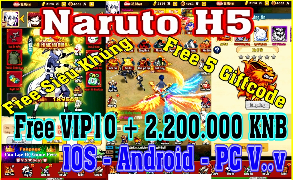 Naruto H5 - Free VIP10 + 2 Triệu KNB + 5 Code ( IOS - Android - PC ) Untitl10