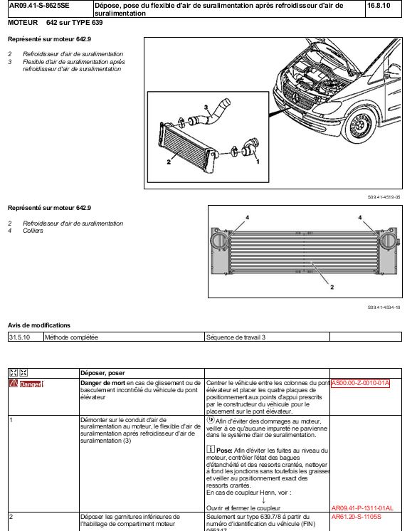 Procédure dépose intercooler vito 120 Depose10