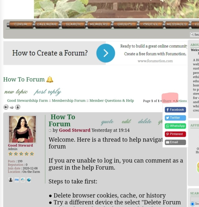 How to use the Forum Screen18