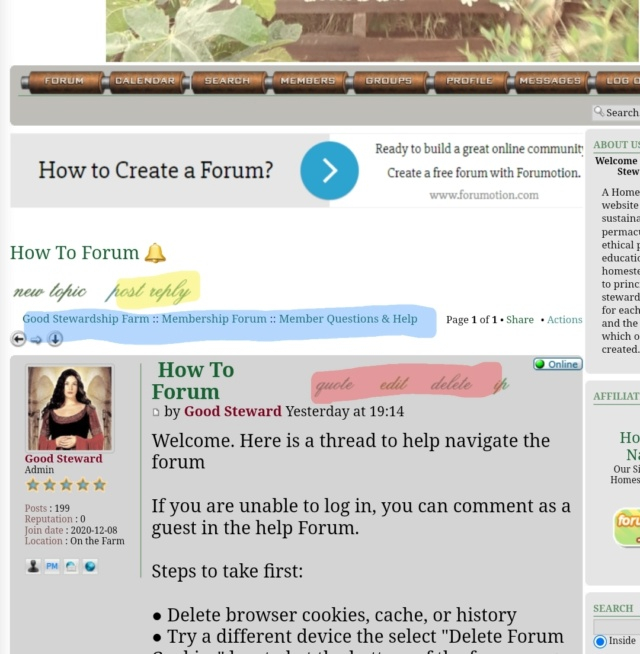 How to use the Forum Screen23