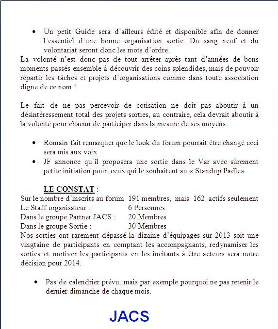 COMPTE RENDU ORGANISATION  SORTIES 2014 Compte11