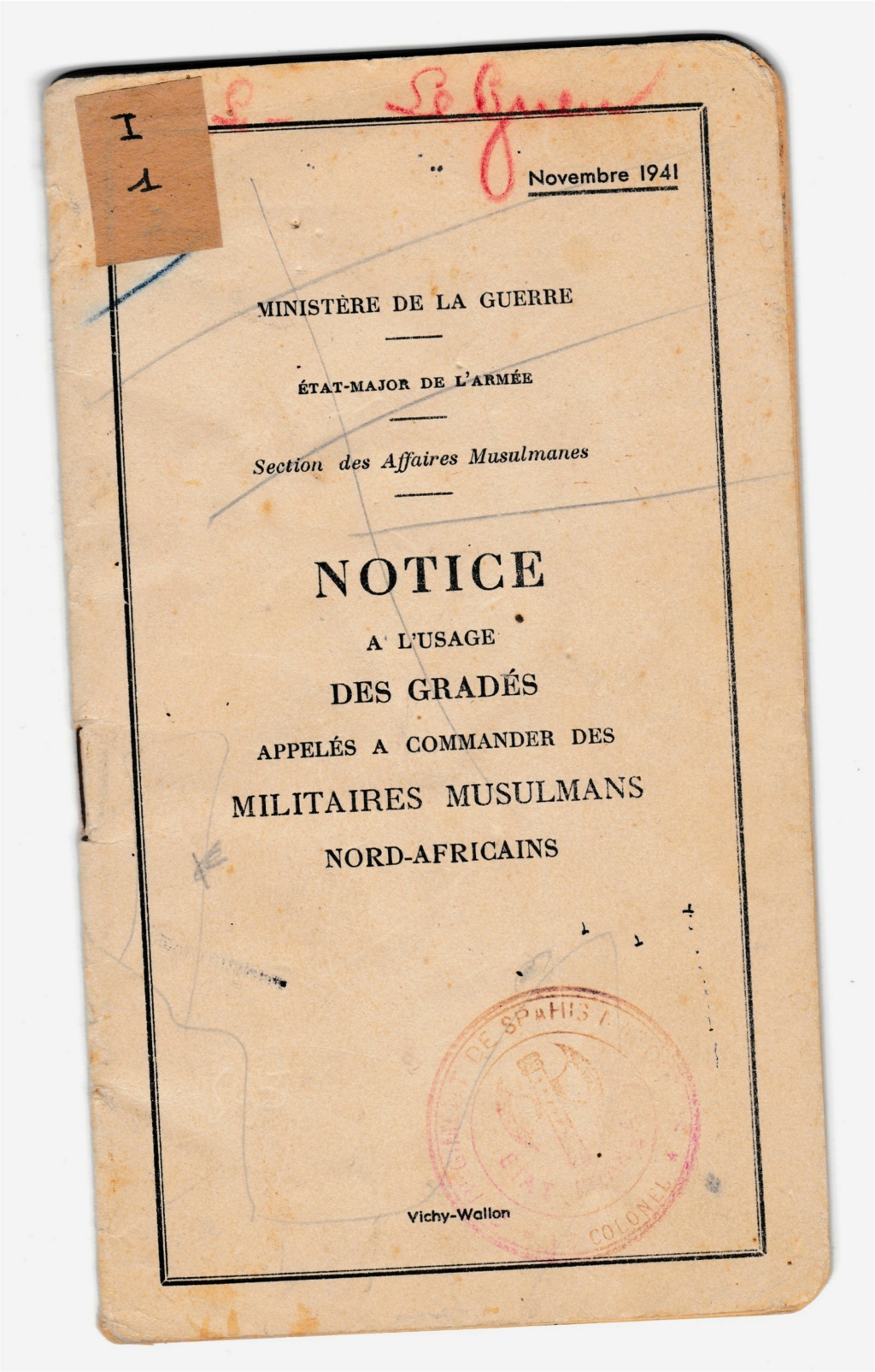 livret : Gradés appelés à commander des militaires musulmans Nord- Africains - 1941 - spahis  Nov_4111