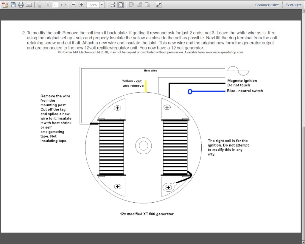 Eclairage-PASSAGE 12V-xt500 (2) : Montage, références et schémas ? - Page 2 _doc_a11