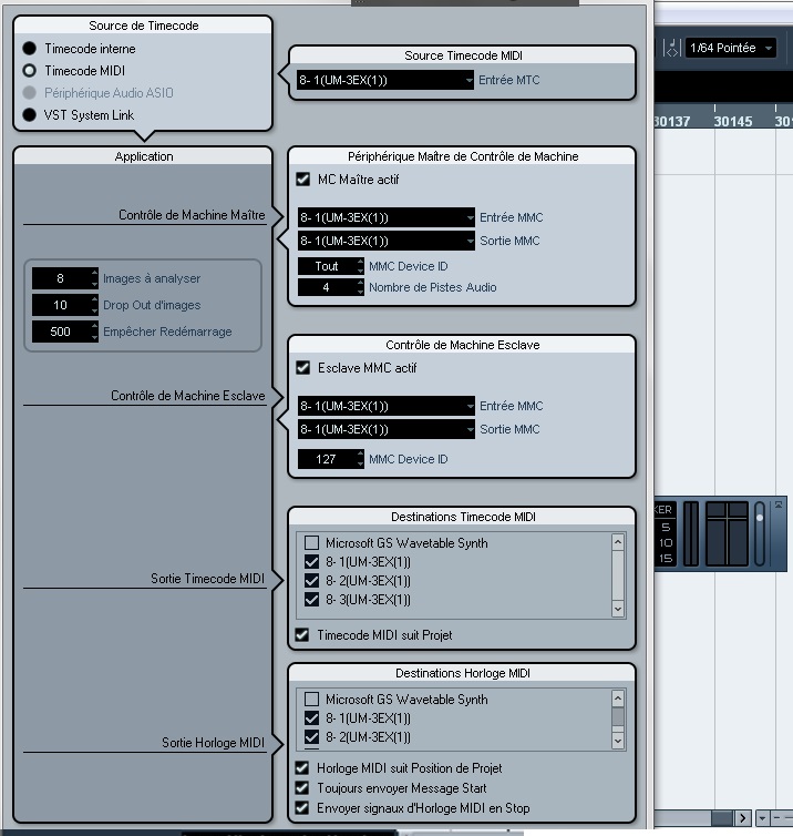 Impossible d'envoyer synchro dans cubase. Cubase11