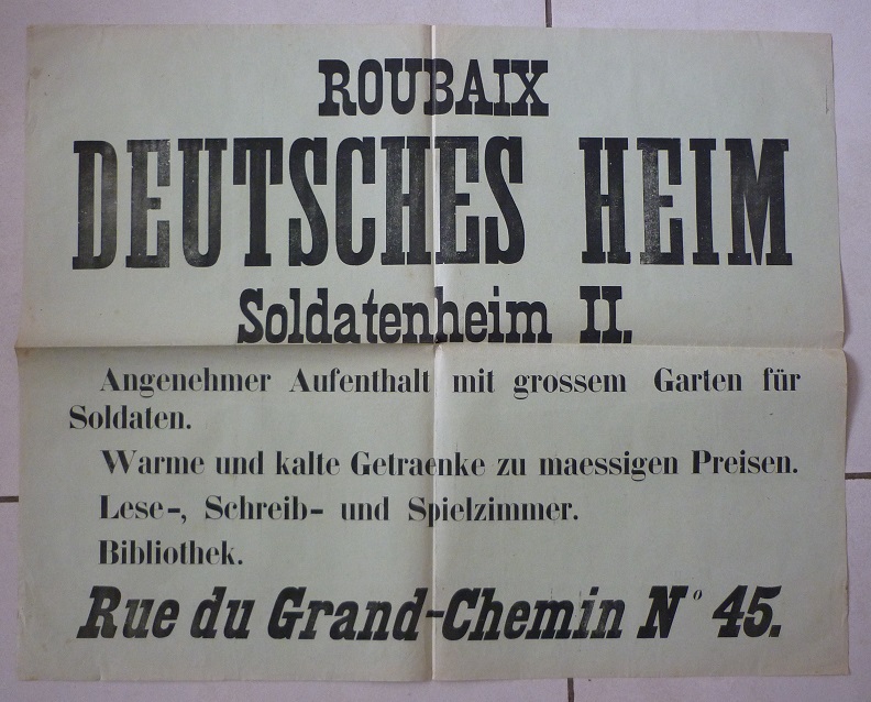 (A) affiche allemande occupation Roubaix P1670719