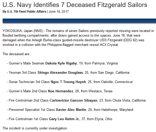 Collision destroyer USS Fitzgerald avec un navire marchand ! - Page 3 Zeebr134