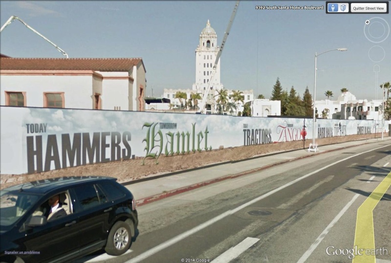 STREET VIEW : les palissades de chantier du Wallis Annenberg Center, Beverly Hills, Californie La410