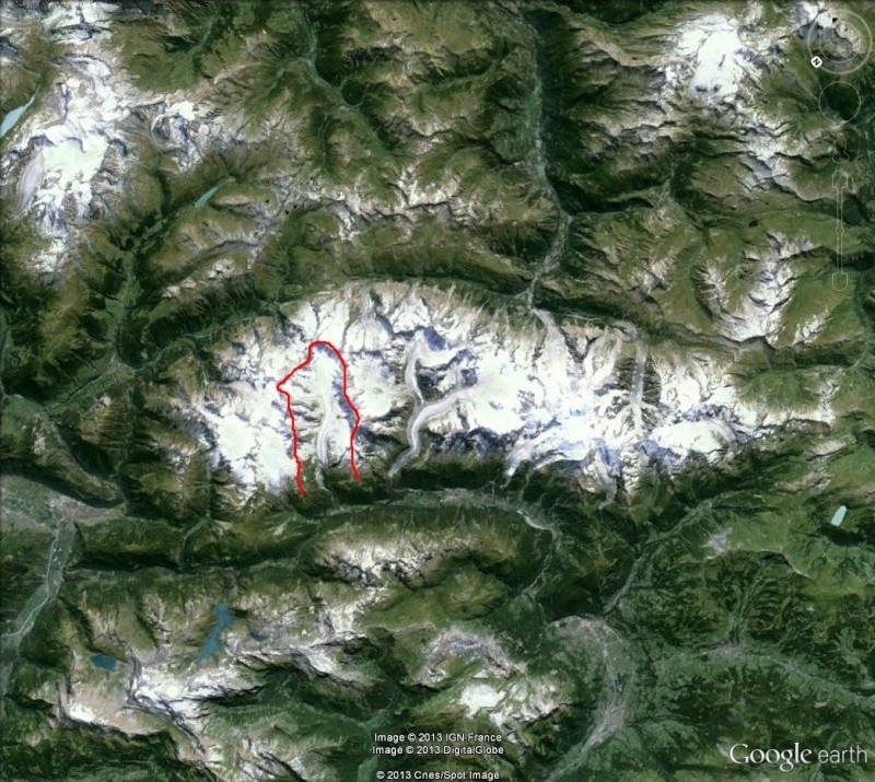 Le glacier d'Argentière, un glacier en deux morceaux Massif10