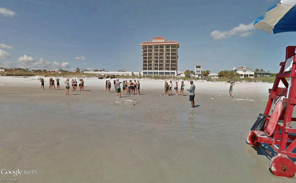 STREET VIEW : course de relais sur la plage d'Atlantic Beach en Floride Relais10