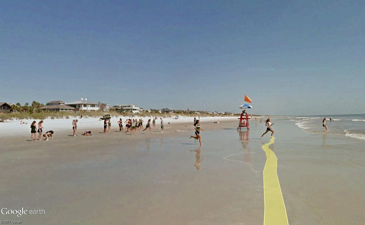 STREET VIEW : course de relais sur la plage d'Atlantic Beach en Floride Relais17