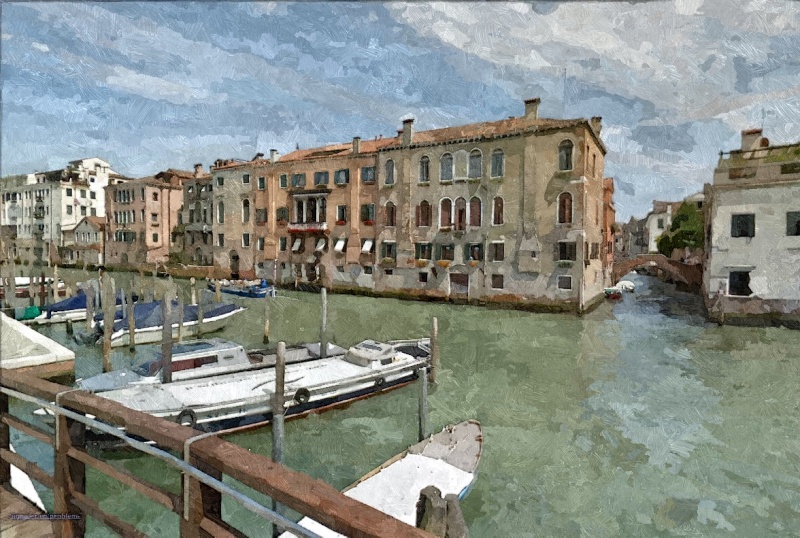 STREET VIEW en version pinceaux, fusain et crayons Venise16