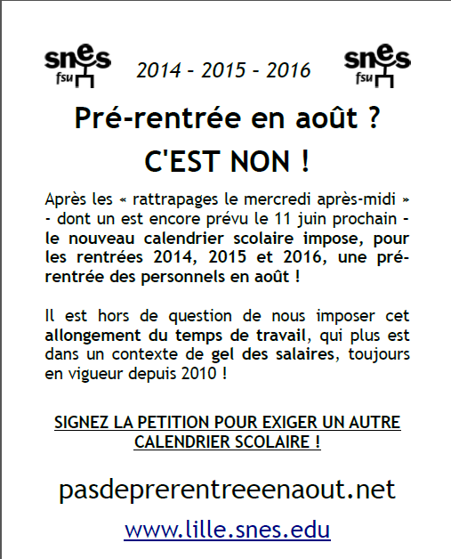 Pétition intersyndicale : "Pas de prérentrée en août" ! Affich11