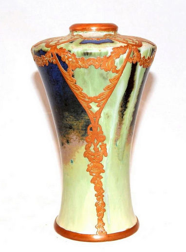 Vase Art Nouveau : Porcelaine et cuivre Captur16
