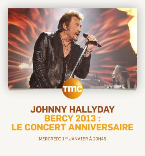Le concert de Johnny Hallyday à Bercy 2013 le 1er janvier sur TMC. 14996011